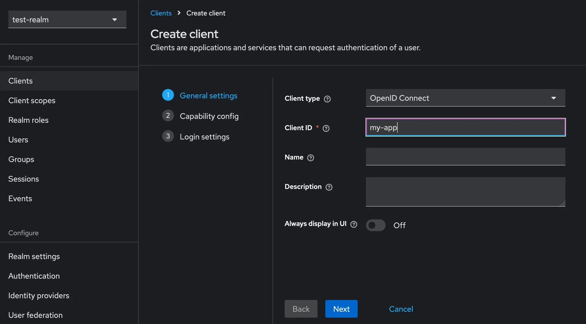 Create OpenID Connect Client Supabase in Keycloak