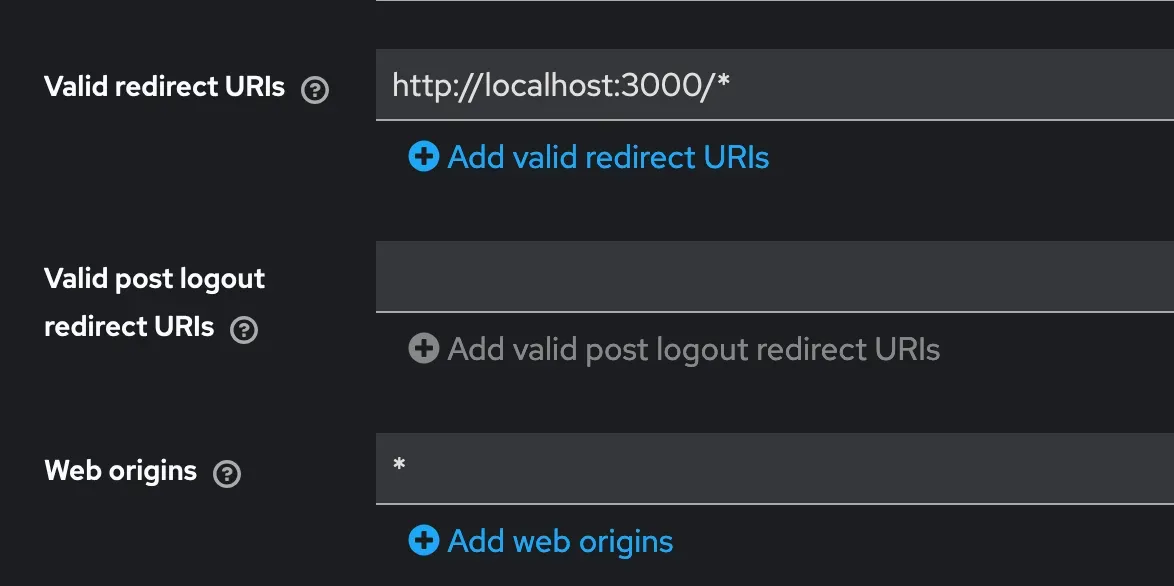 Keycloak Client valid Redirect URIs